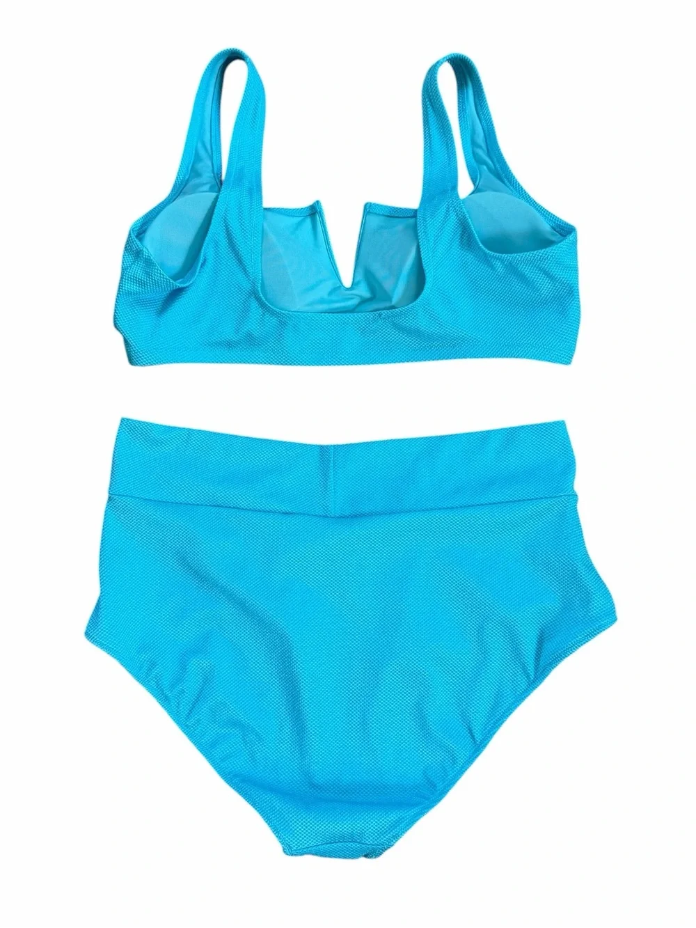 Aerie Turquoise V-Notch Bikini Top with High-Waist Bottoms Swimsuit XXL NWT
